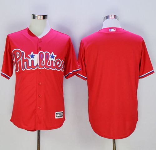Phillies Blank Red New Cool Base Stitched MLB Jersey - Click Image to Close